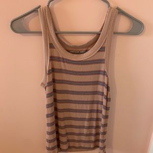 Pink American Eagle striped ribbed tank top